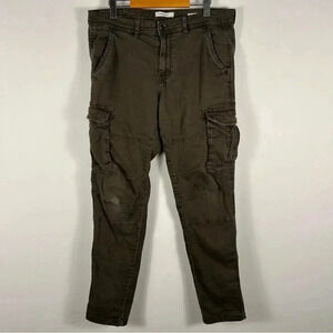 Reserved Khaki Olive Slim Cargo Trousers Gorpcore / Utility Aesthetic ❤️